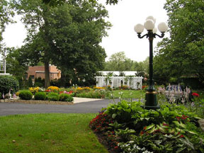 Patio and parking area